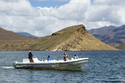 Boating on Mohale Dam, Lesotho